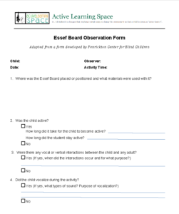Forms for Documenting Progress - Active Learning Space